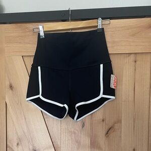 FP Movement by Free People Black Athletic Shorts with White Trim